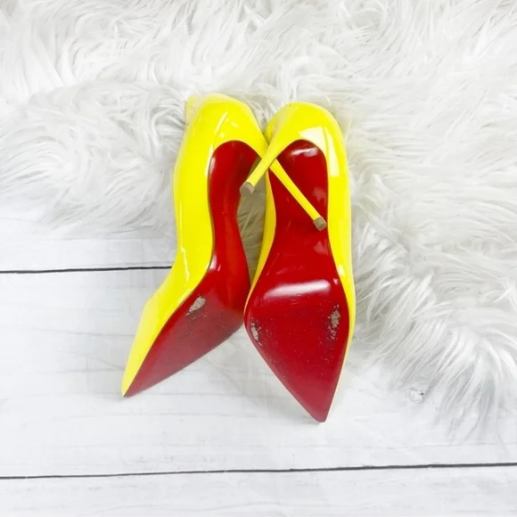Christian Louboutin Women's Patent Yellow So Kate 120 Pumps Pointed Toe Size 36 - Picture 13 of 14